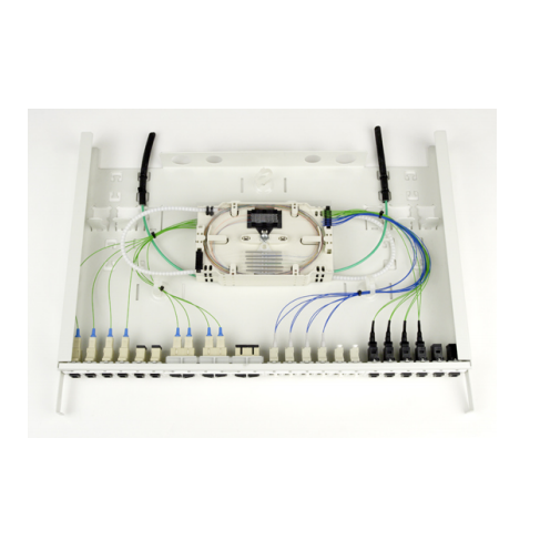 N441.203 LANmark-OF Panneau de brassage Snap-In coulissant blanc