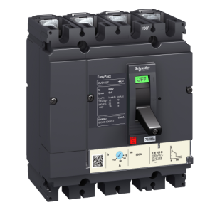 LV510311 Circuit breaker EasyPact CVS100B, 25 kA at 415 VAC, 25 A rating thermal magnetic TM-D trip unit, 4P 3d