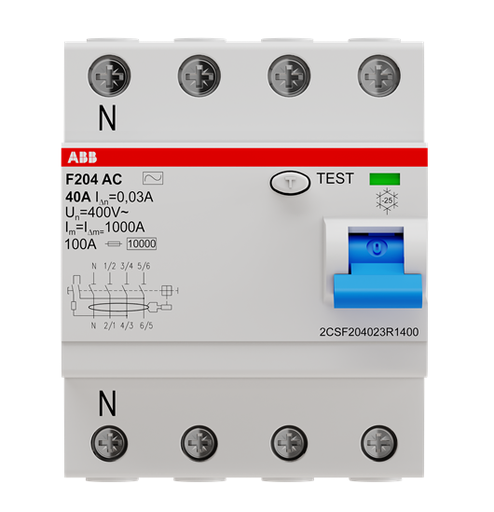 [ABB2CSF204023R1400] 2CSF204023R1400 F204 Disjoncteur à courant résiduel AC-40/0,03-L