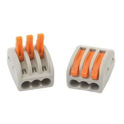 [TEM0767731] KCI-403 Code: 0767731 Borne de raccordement rapide par système de pince. Section 2,5 mm² (câble flexible), 4 mm² (câble rigide). 5 conducteurs, 250/400 V, 32 A