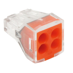 [TEM0767727] KBRM-104 Code: 0767727 Borne de raccordement rapide de type à enfichage direct. Section de 2,5 mm². 4 conducteurs, 250/400 V, 24 A